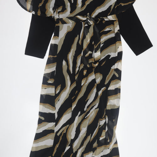 STAR by Julien Macdonald Women's Black Beige Maxi Dress 14