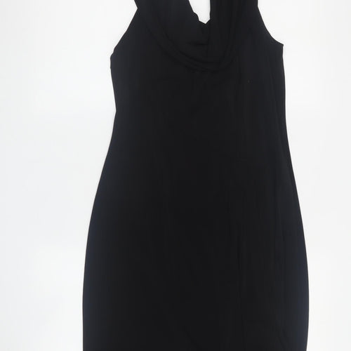 Minuet Petite Black Sleeveless Halter Dress, Size 12