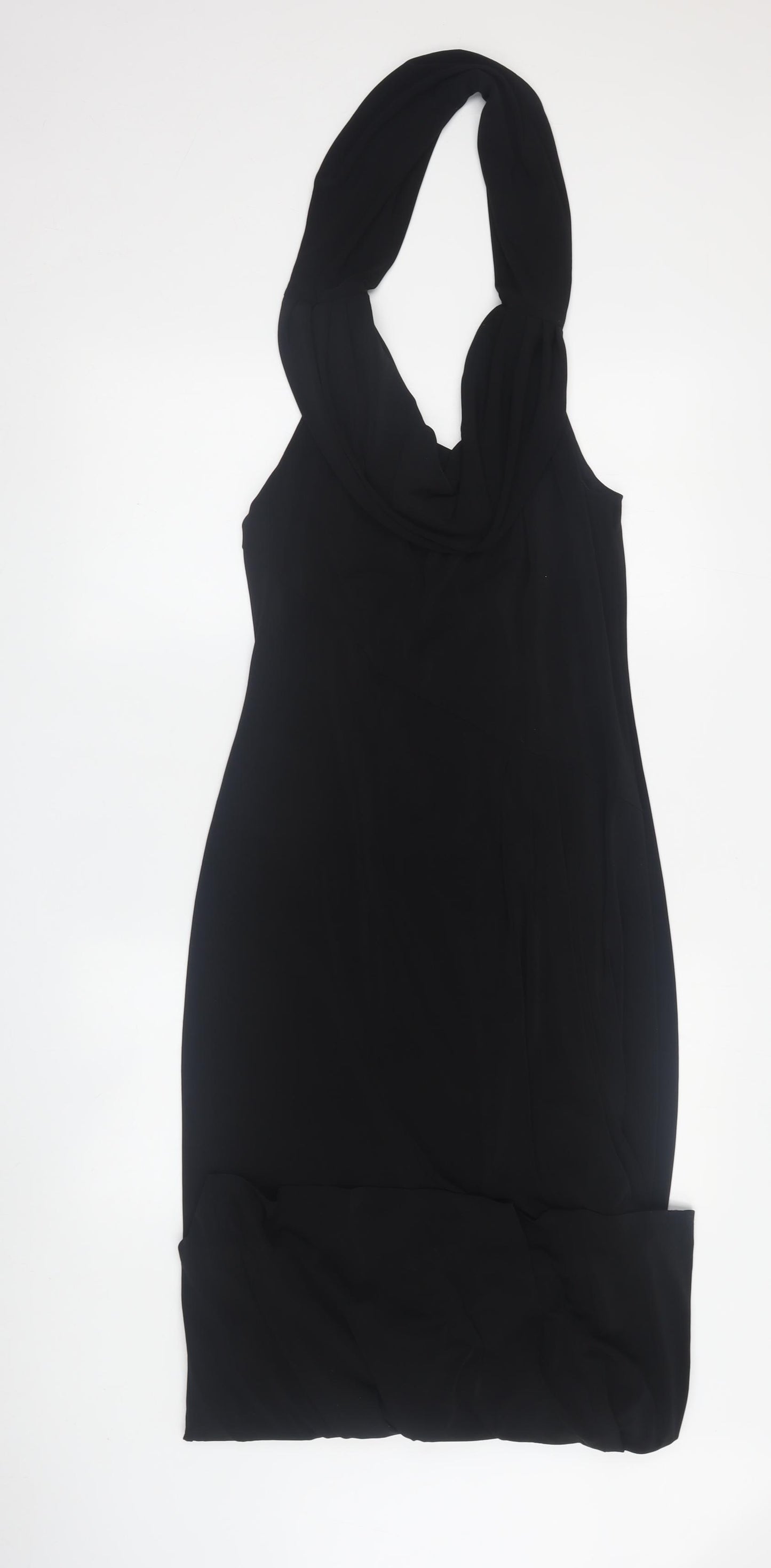 Minuet Petite Black Sleeveless Halter Dress, Size 12