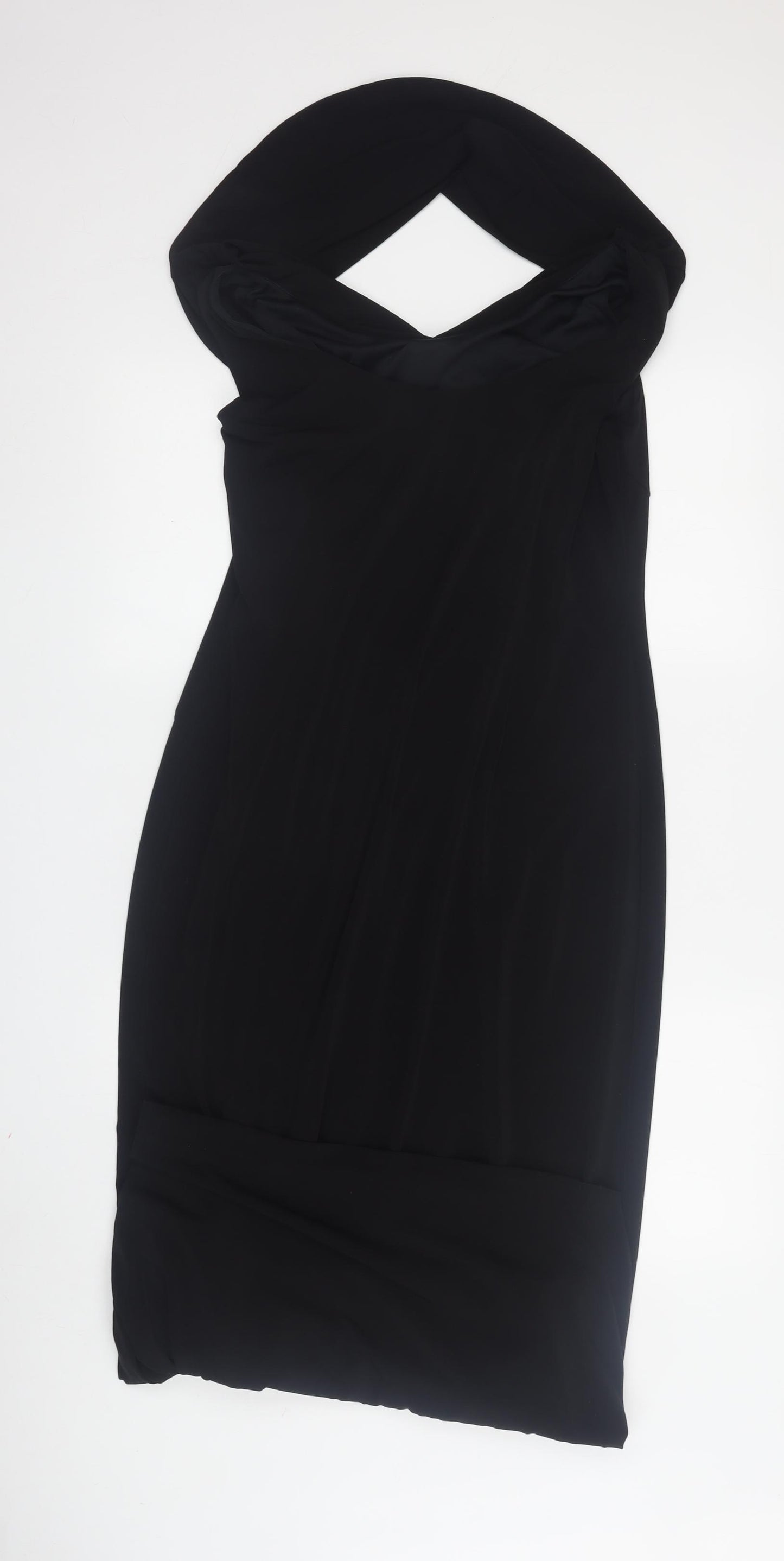 Minuet Petite Black Sleeveless Halter Dress, Size 12