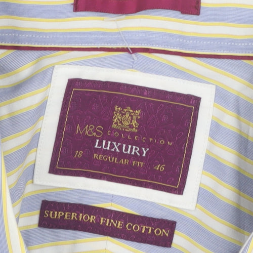 Marks and Spencer Men's Striped Dress Shirt, Regular Fit