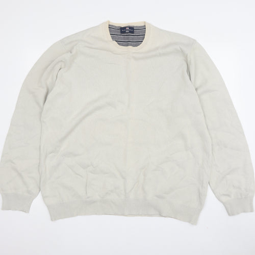 Marks and Spencer Men's Beige XL Pullover Cotton Jumper