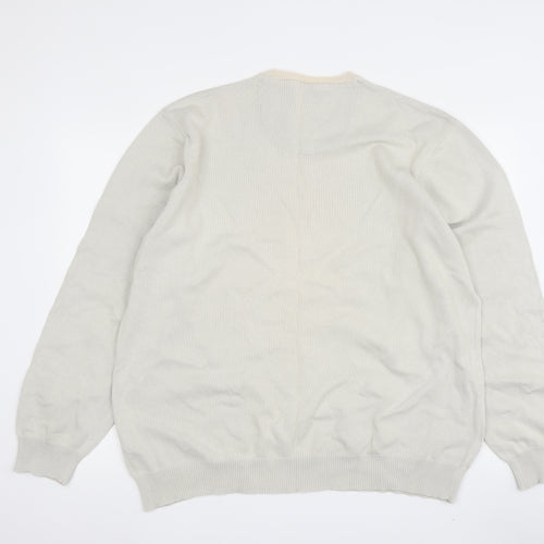 Marks and Spencer Men's Beige XL Pullover Cotton Jumper