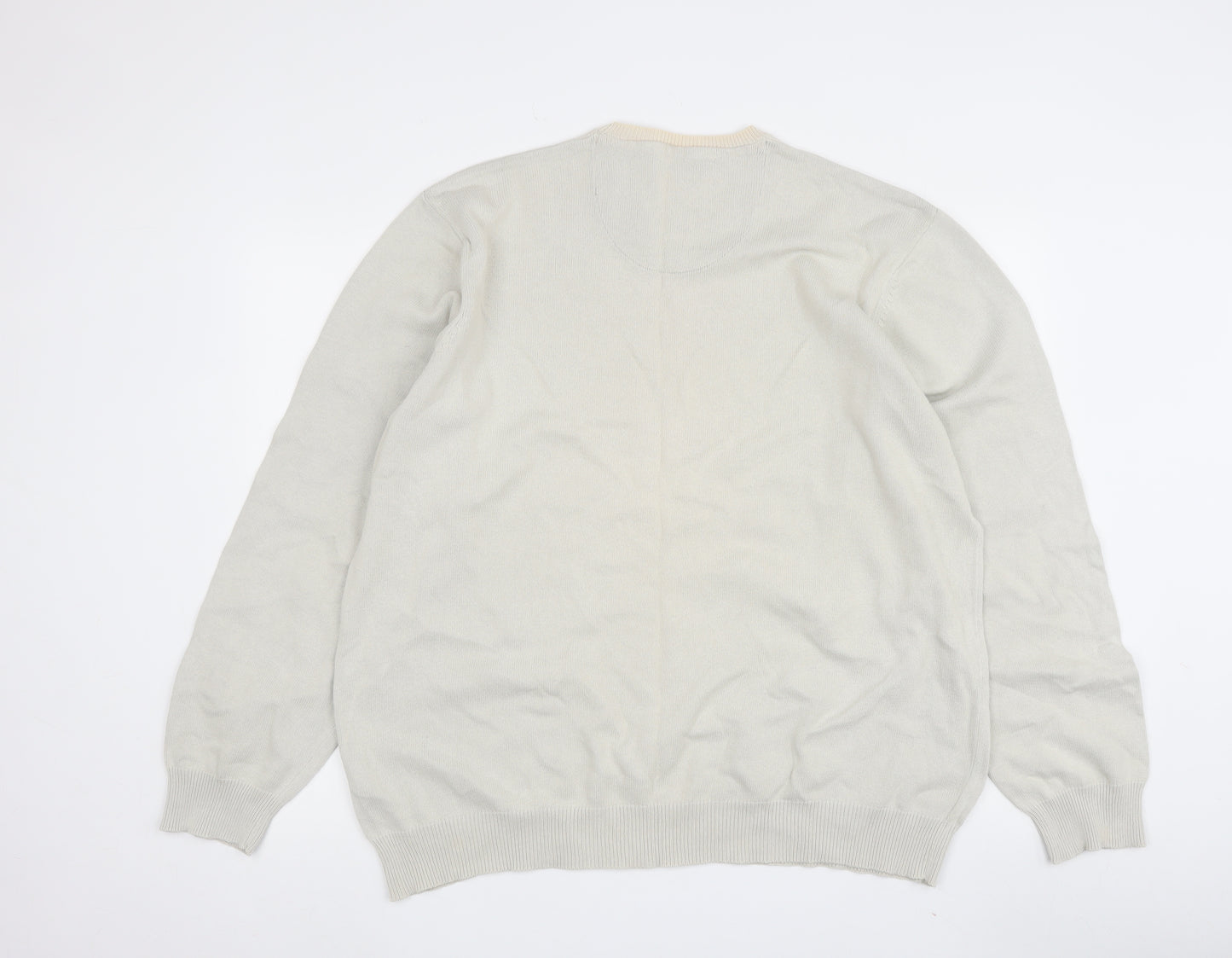 Marks and Spencer Men's Beige XL Pullover Cotton Jumper