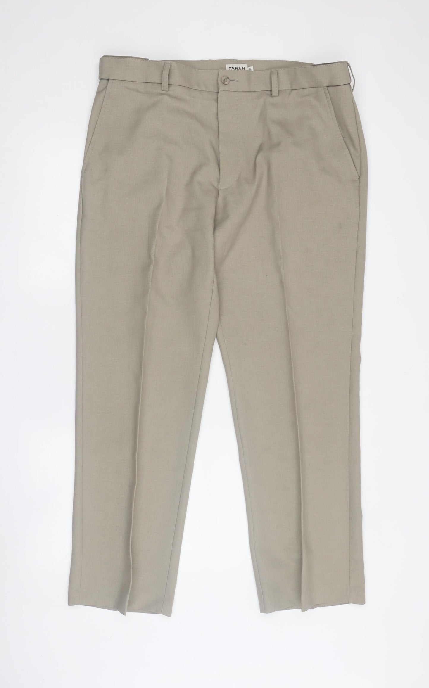 Farah Men's Beige Classic Trousers Size 36