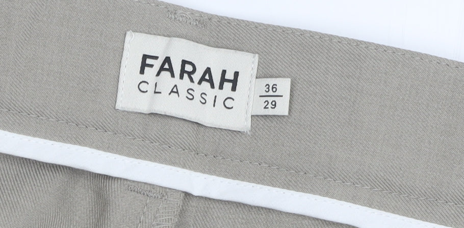 Farah Men's Beige Classic Trousers Size 36