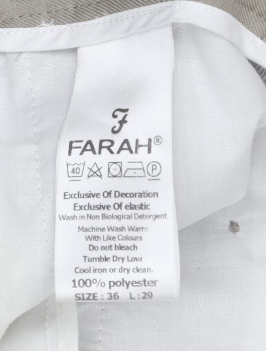 Farah Men's Beige Classic Trousers Size 36