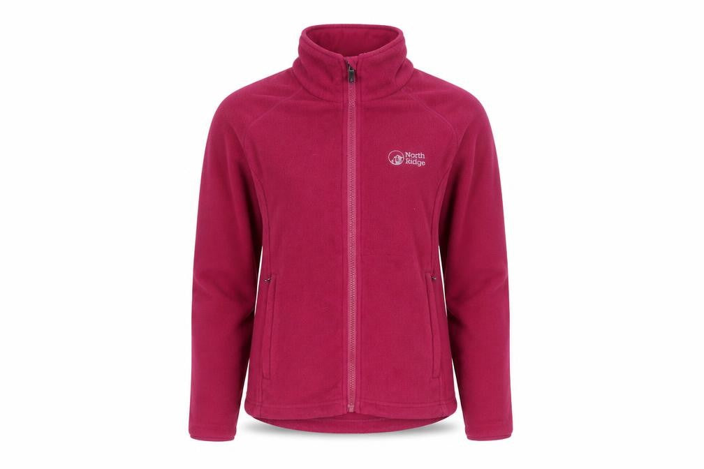 Front view of North Ridge Women's Pink Fleece Jacket, size 8
