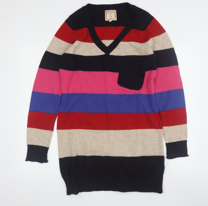 Next Women's Striped V-Neck Pullover Jumper - Size 10