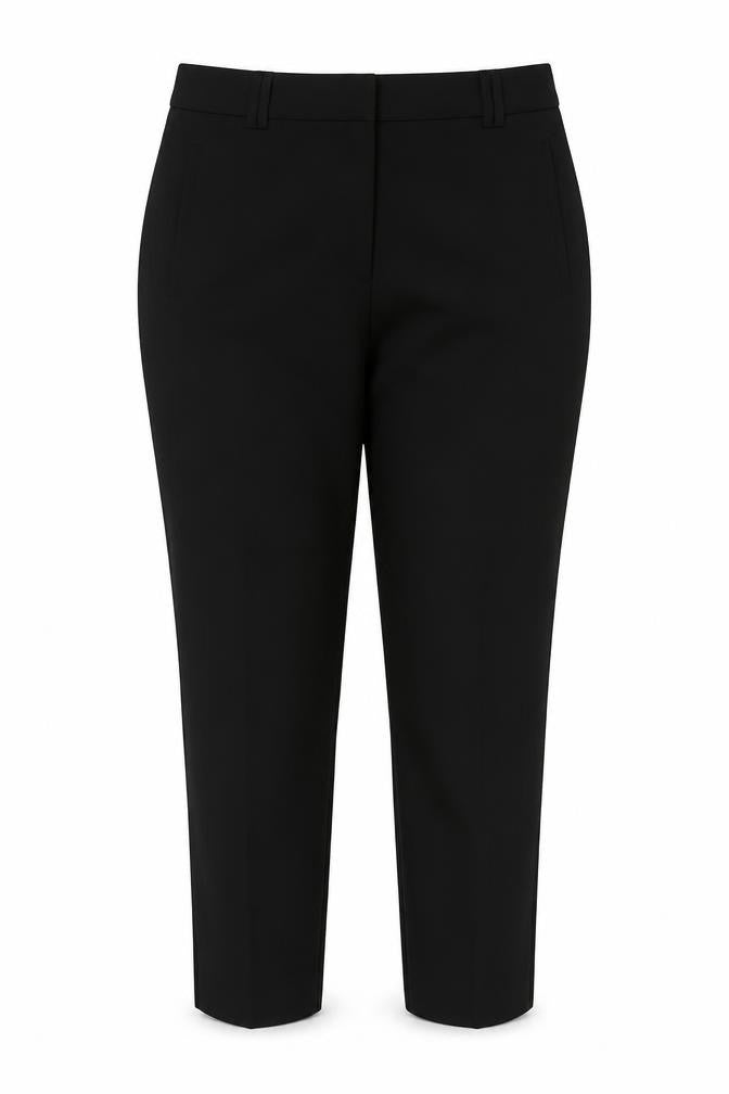 Front view of Topshop Women's Black Trousers, size 14, Stylish & Versatile