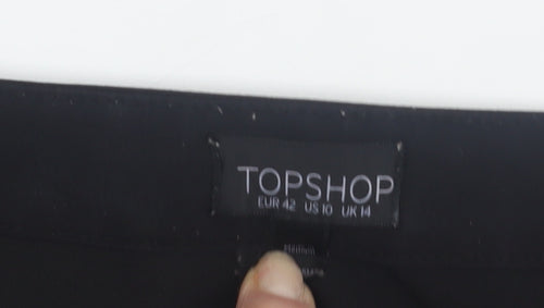 Topshop Women's Black Trousers, Size 14, Stylish & Versatile