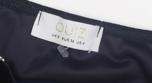 Quiz Women's Blue Slip Dress, Size 8, Velvet