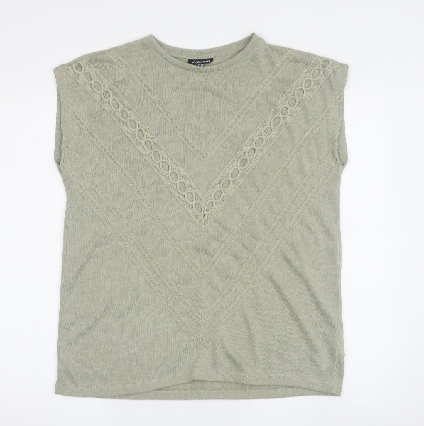 Warehouse Women's Green Basic T-Shirt Size 10