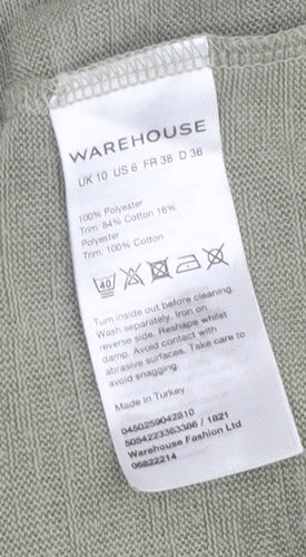 Warehouse Women's Green Basic T-Shirt Size 10