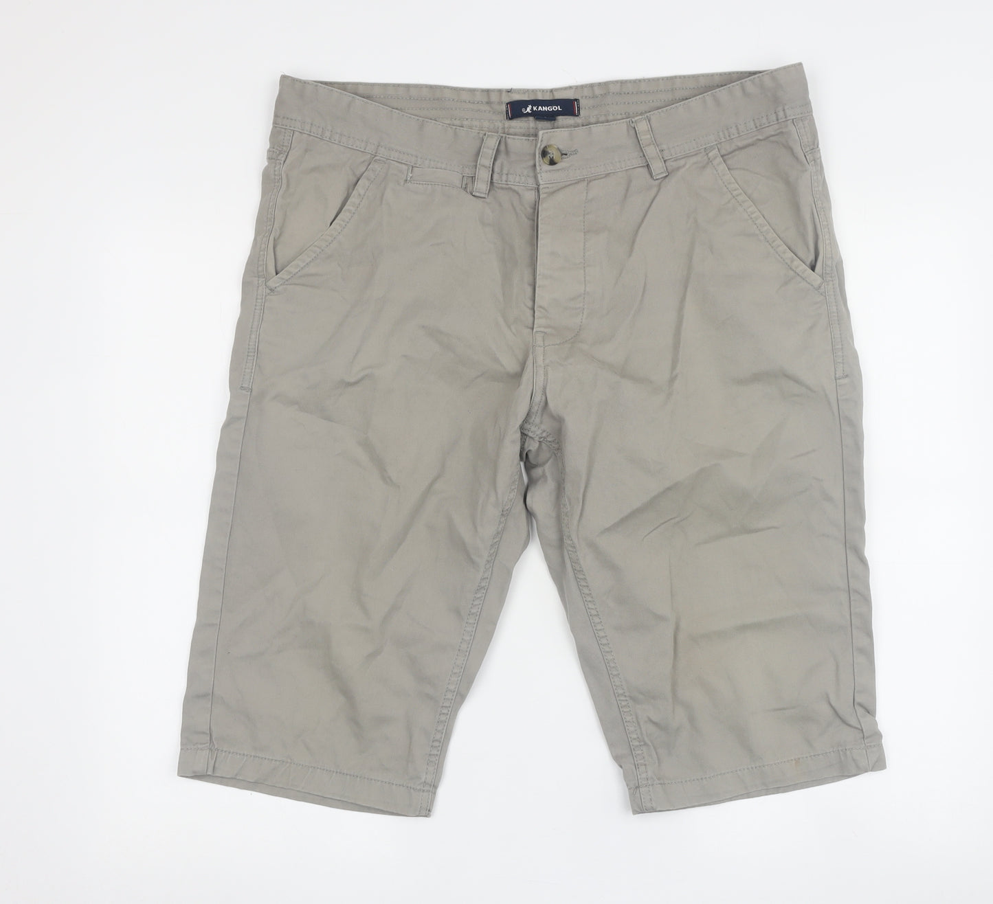 Kangol Men's Grey Chino Shorts, L, Casual Pockets