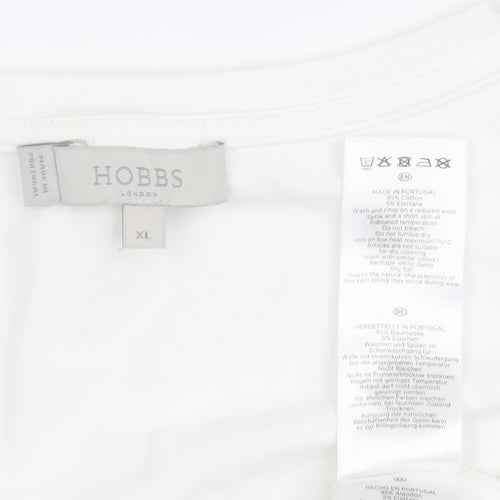 Hobbs Women White XL Scoop Neck Top