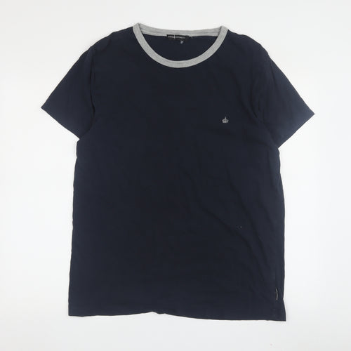 French Connection Men's Blue T-Shirt L Crew Neck