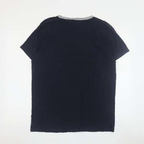 French Connection Men's Blue T-Shirt L Crew Neck