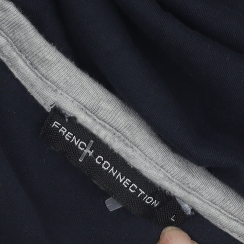 French Connection Men's Blue T-Shirt L Crew Neck