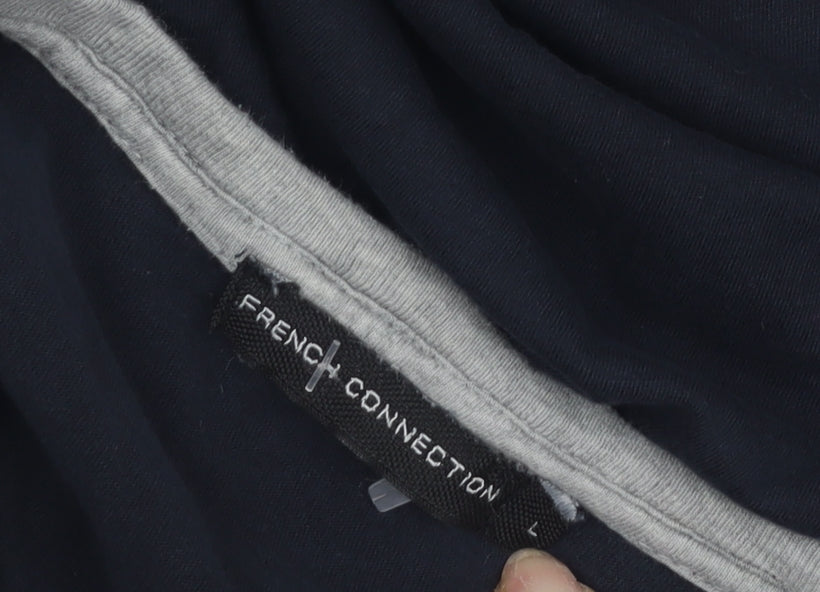 French Connection Men's Blue T-Shirt L Crew Neck