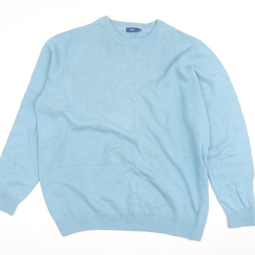 Colvin Men's Blue 2XL Crew Neck Cotton Pullover