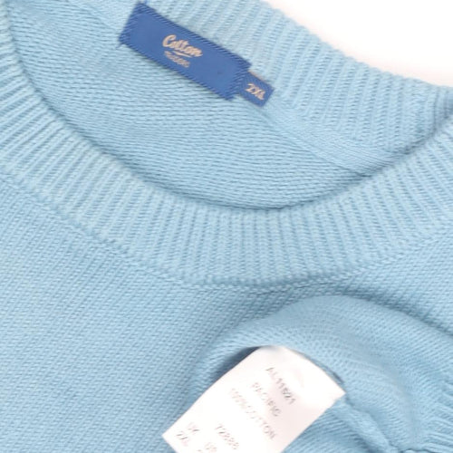 Colvin Men's Blue 2XL Crew Neck Cotton Pullover