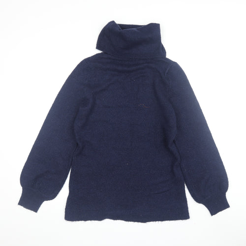 M&Co Women's Blue Roll Neck Jumper Size 10