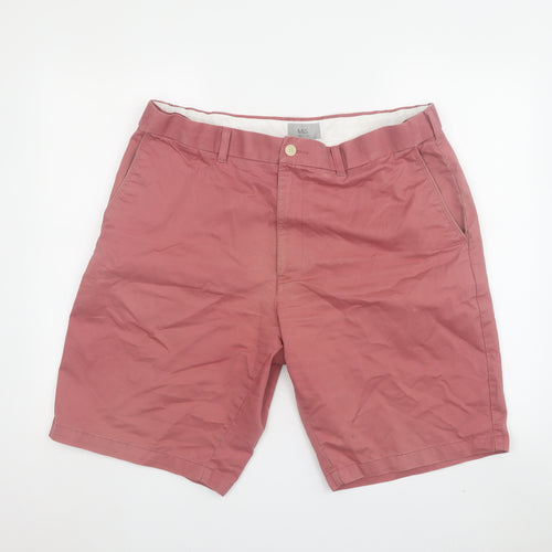 Marks and Spencer Men's Pink Chino Shorts, Size 38