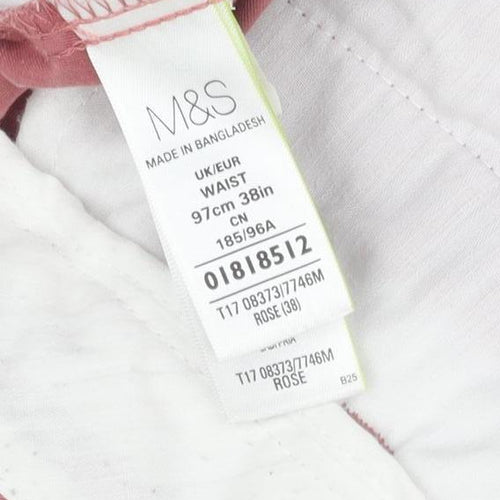 Marks and Spencer Men's Pink Chino Shorts, Size 38