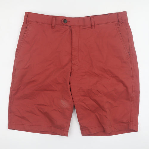 Brook Taverner Men's Red Chino Shorts Size 36 Regular Fit