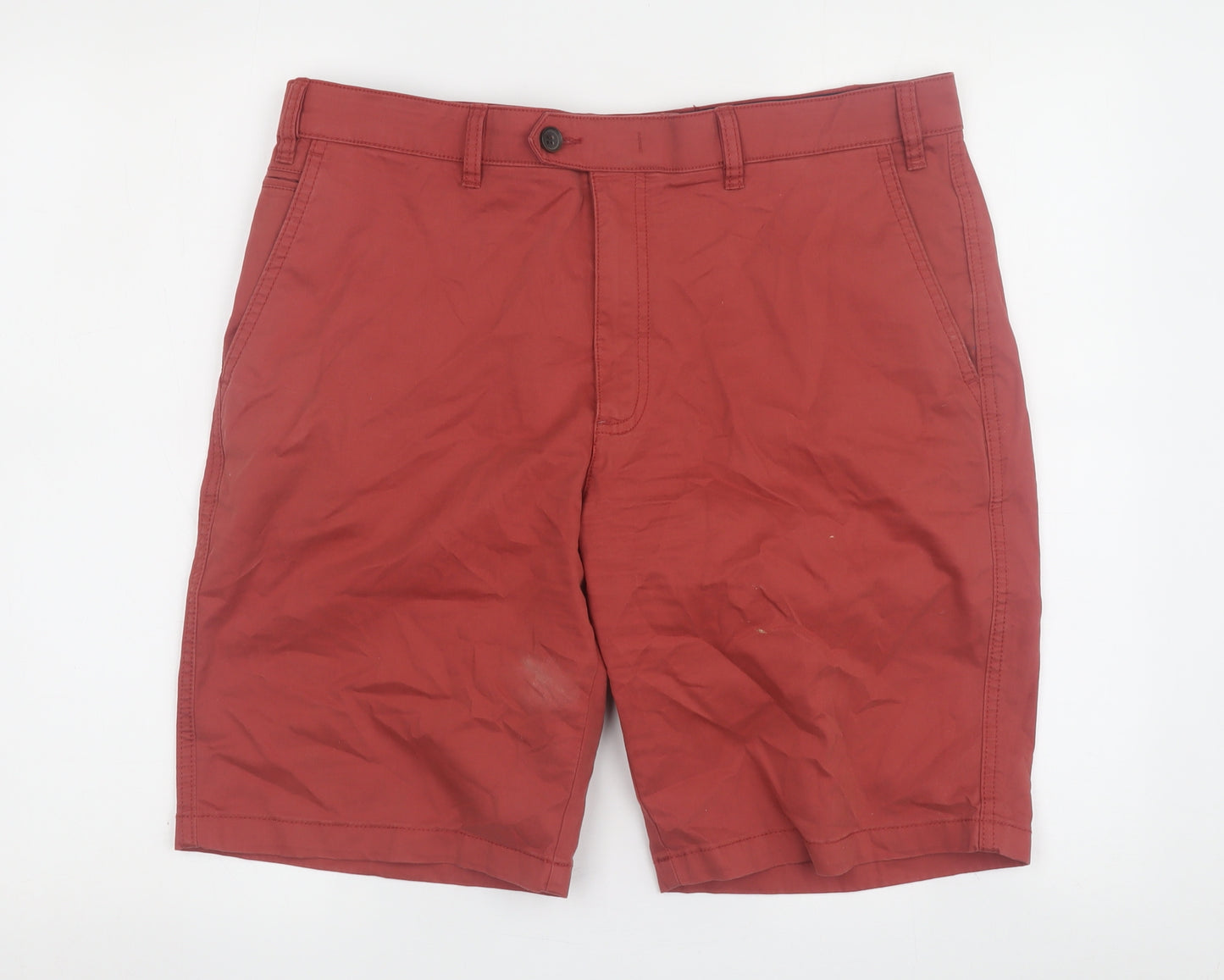 Brook Taverner Men's Red Chino Shorts Size 36 Regular Fit