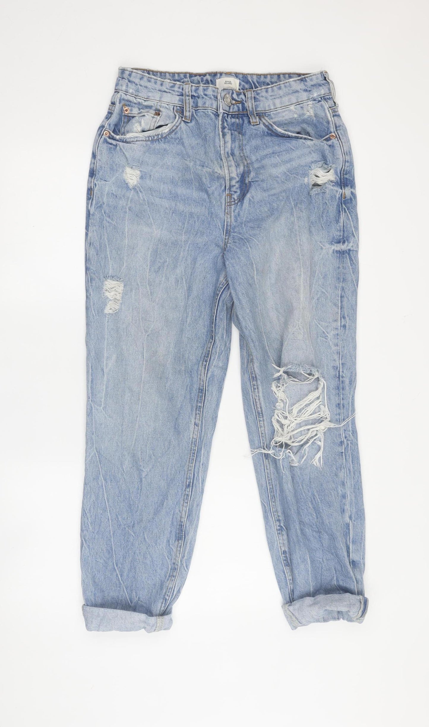 River Island Women's Blue Boyfriend Jeans Size 12