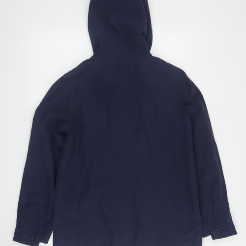 Marks and Spencer Women's Blue Hooded Rain Jacket Size 10