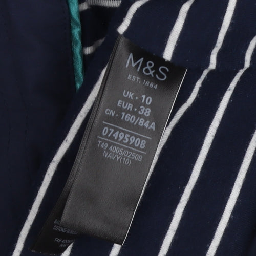 Marks and Spencer Women's Blue Hooded Rain Jacket Size 10