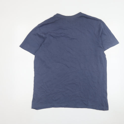 Kangaroo Poo Men's Blue Cotton T-Shirt, L, Crew Neck, Casual