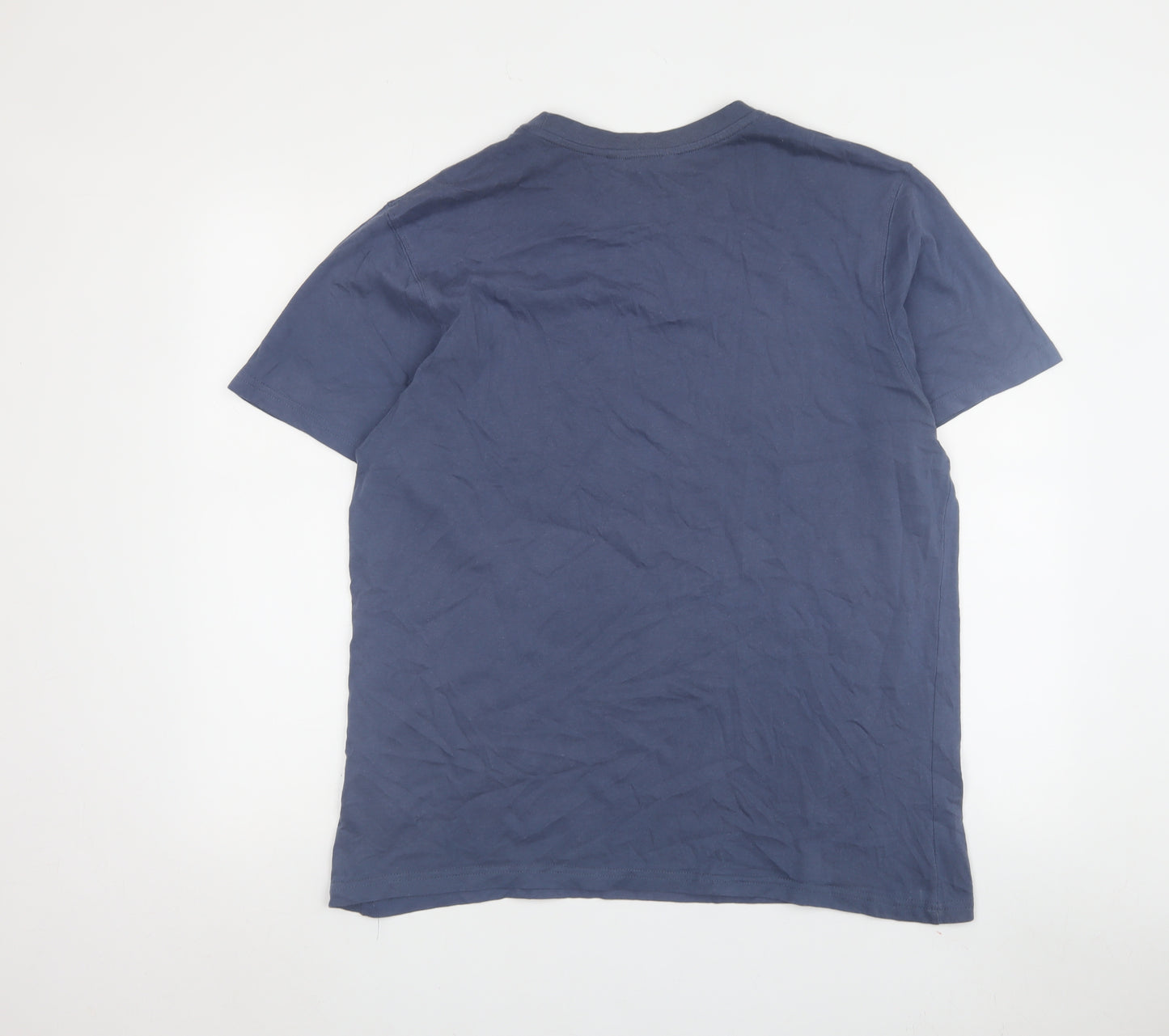 Kangaroo Poo Men's Blue Cotton T-Shirt, L, Crew Neck, Casual