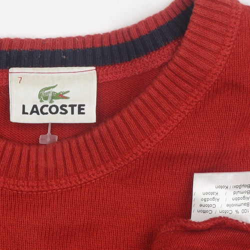Lacoste Men's Red 3XL Pullover Jumper Logo