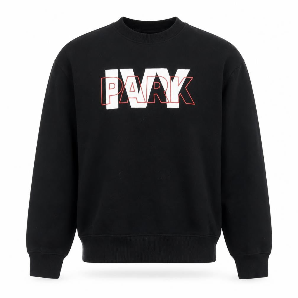 Front view of Ivy Park unisex black xs pullover sweatshirt