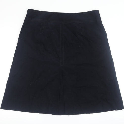Jaeger Women's Black Cotton Pencil Skirt Size 16