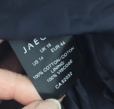 Jaeger Women's Black Cotton Pencil Skirt Size 16