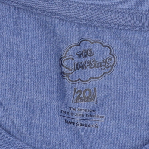 The Simpsons Men's L Blue Funny Graphic T-Shirt
