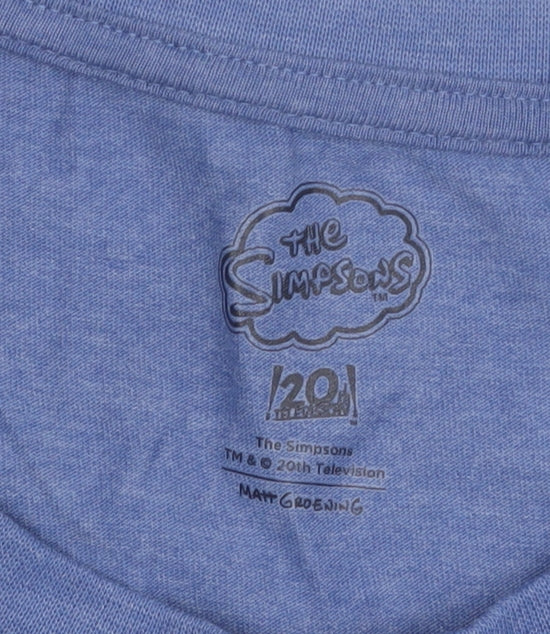 The Simpsons Men's L Blue Funny Graphic T-Shirt