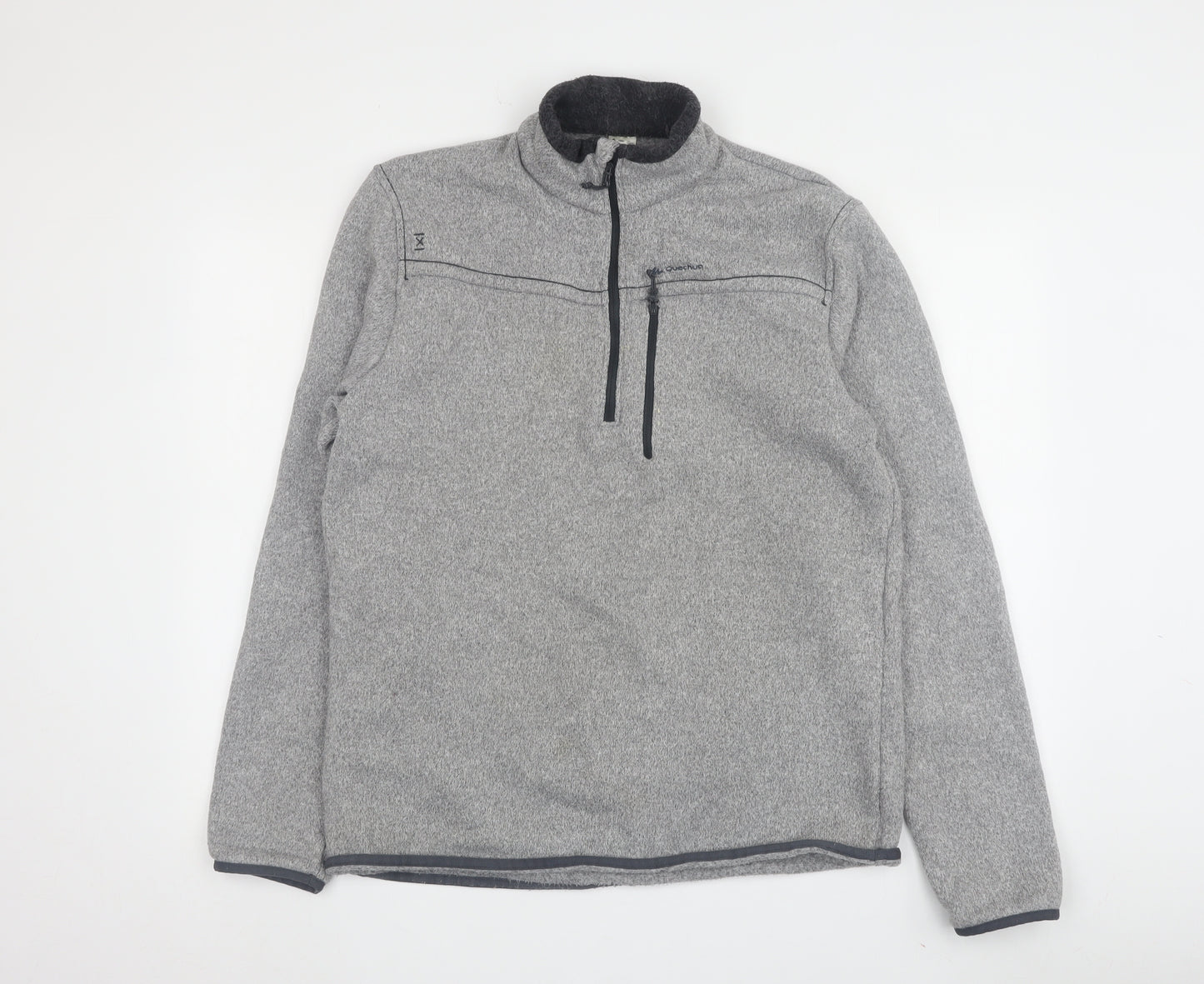 Decathlon Men's Grey XL High Neck Fleece Sweatshirt