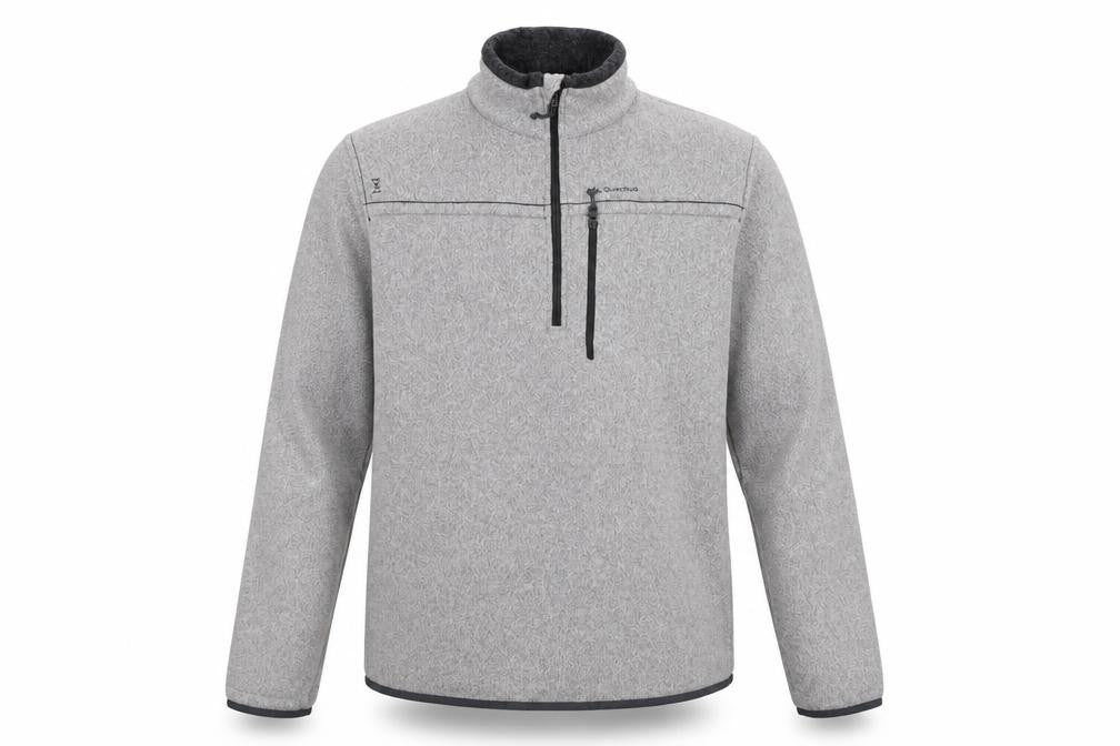 Decathlon Men's Grey XL High Neck Fleece Sweatshirt