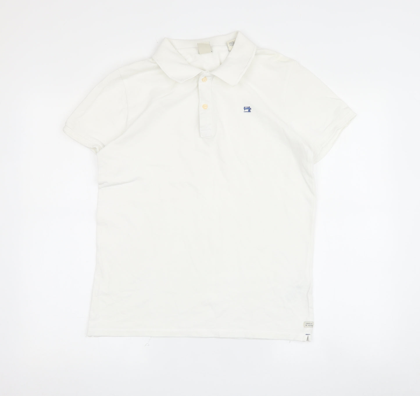 Scotch & Soda Women's White Polo 14 Regular Short Sleeve
