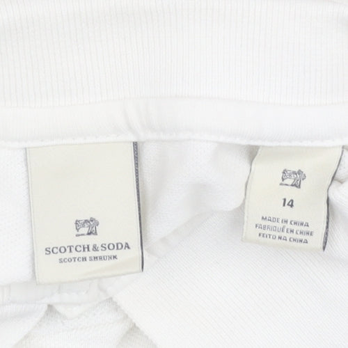 Scotch & Soda Women's White Polo 14 Regular Short Sleeve