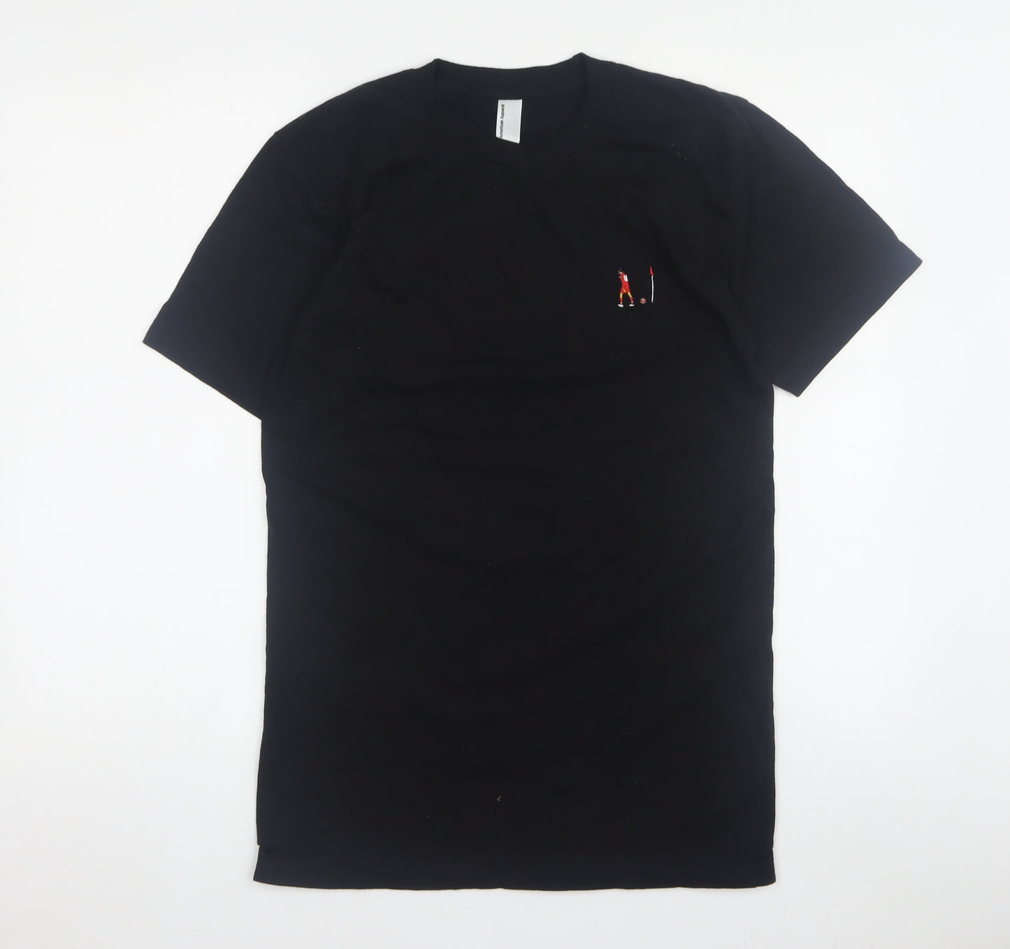 American Apparel Men Black S T-Shirt Crew Neck