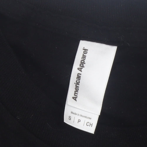 American Apparel Men Black S T-Shirt Crew Neck