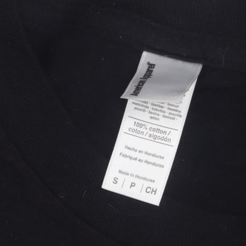 American Apparel Men Black S T-Shirt Crew Neck