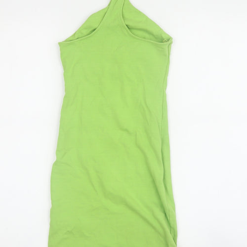 Zara Women's Green Halter Sleeveless Dress S